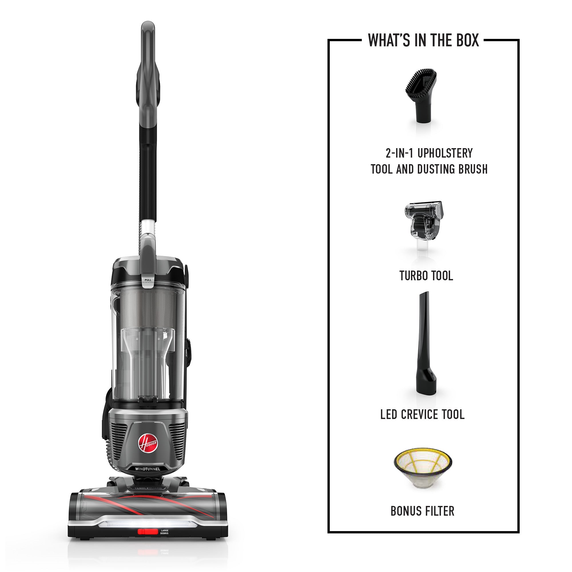 WindTunnel Tangle Guard Upright Vacuum with LED Crevice Tool - Image 3